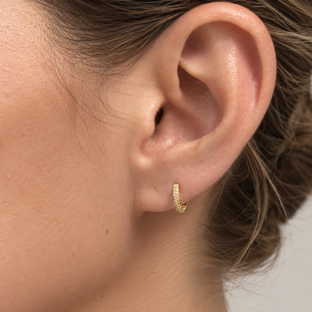 10mm 24K Gold Plated Sterling Silver Huggies