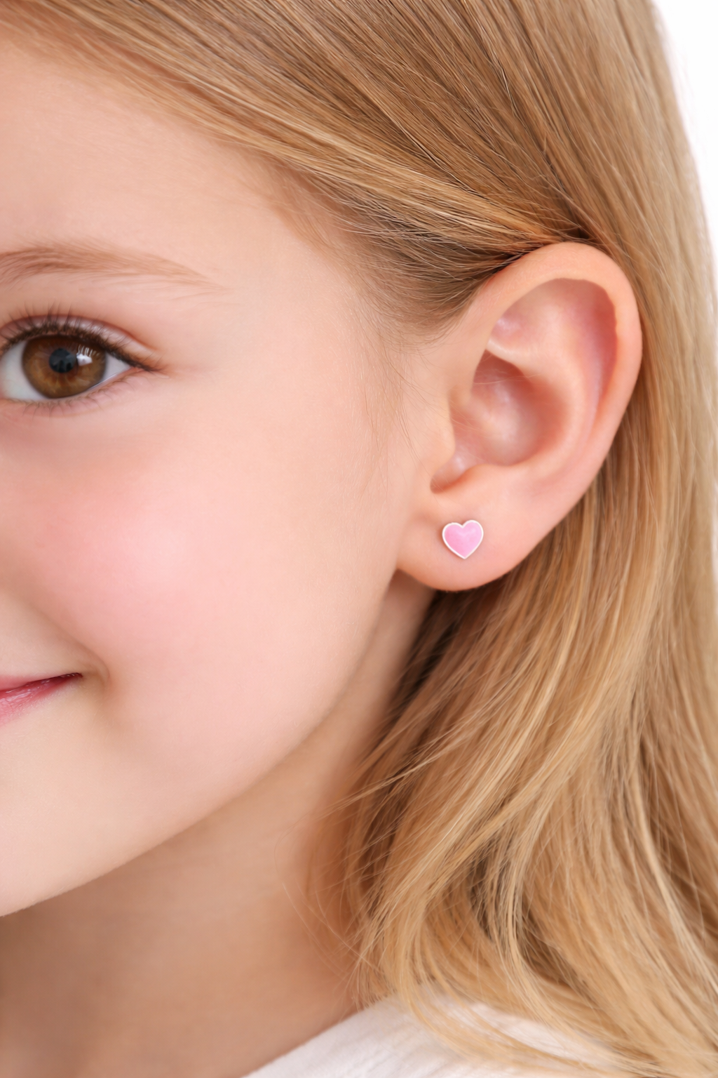 Children’s Silver Heart Ear Studs