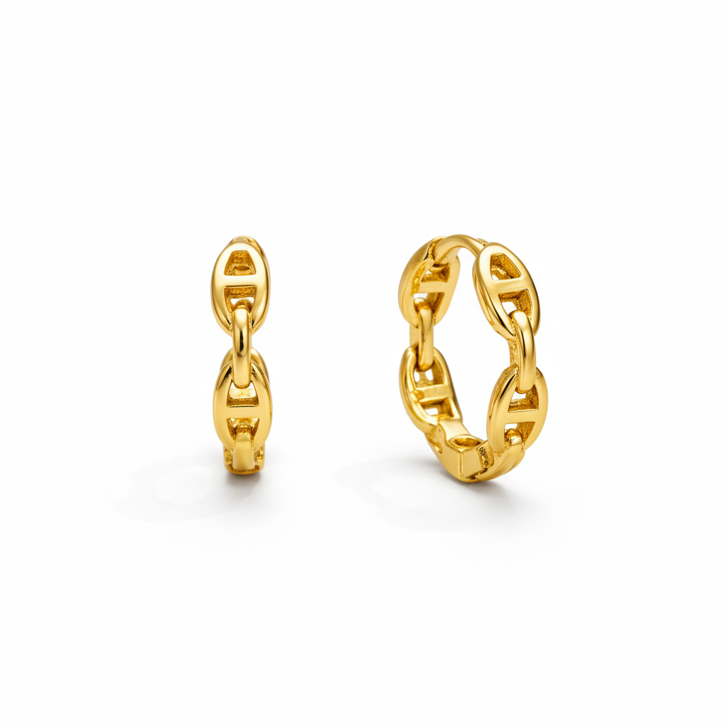 Dainty Chain Link Huggie Earrings