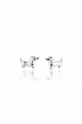 Minimal Dachshund Stud Earrings in Sterling Silver