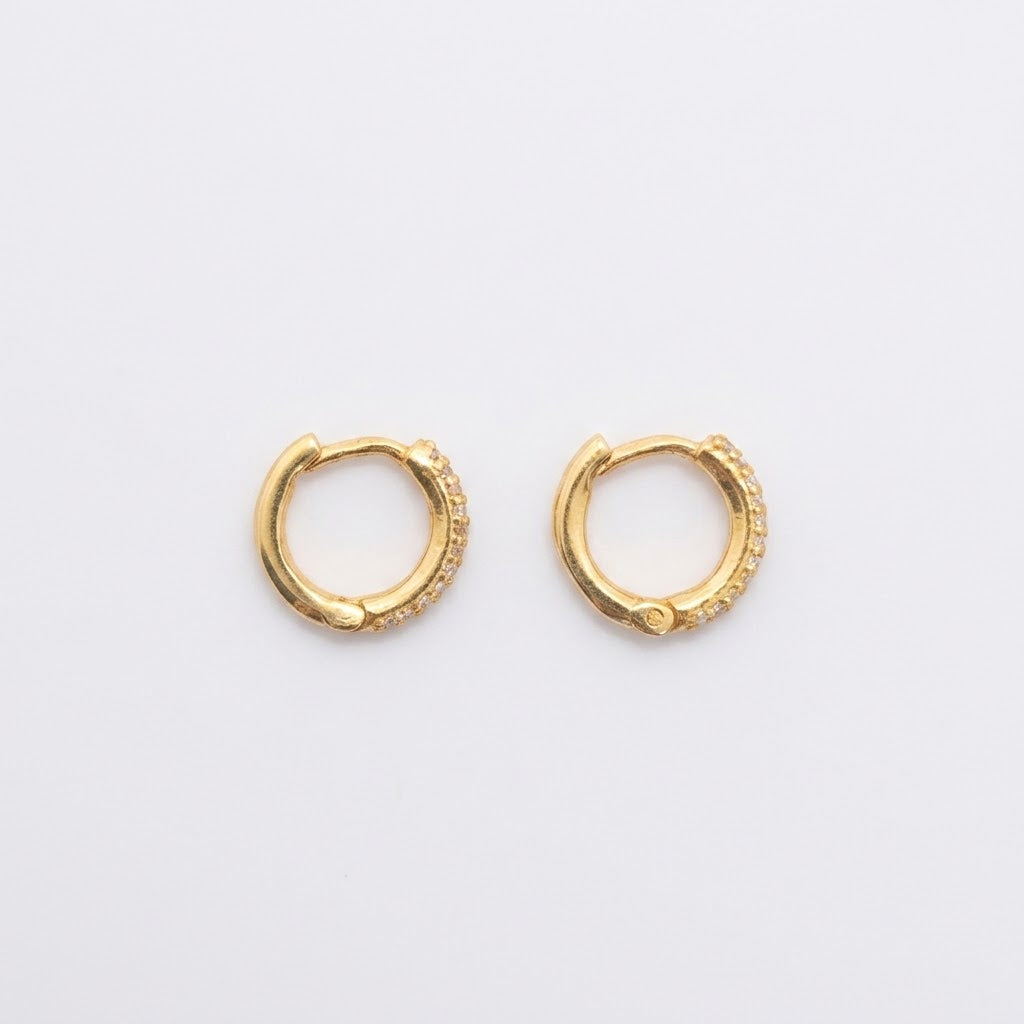 10mm 24K Gold Plated Sterling Silver Huggies