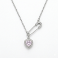 Safety Pin Heart Necklace