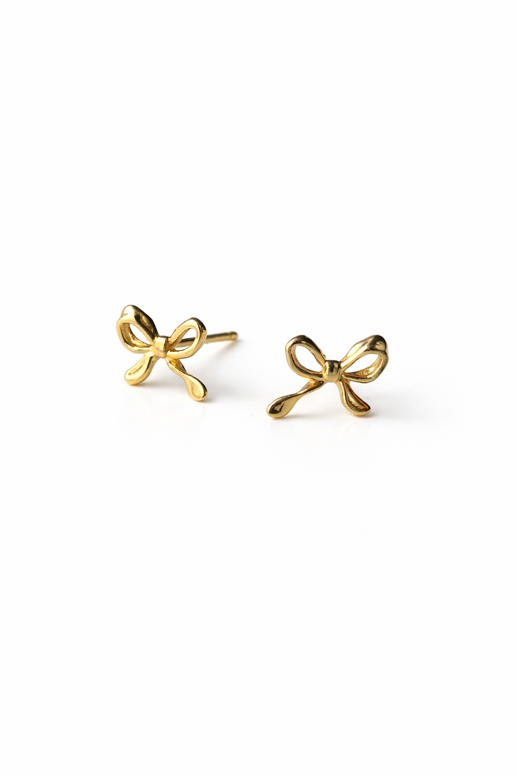 Golden Bow Stud Earrings
