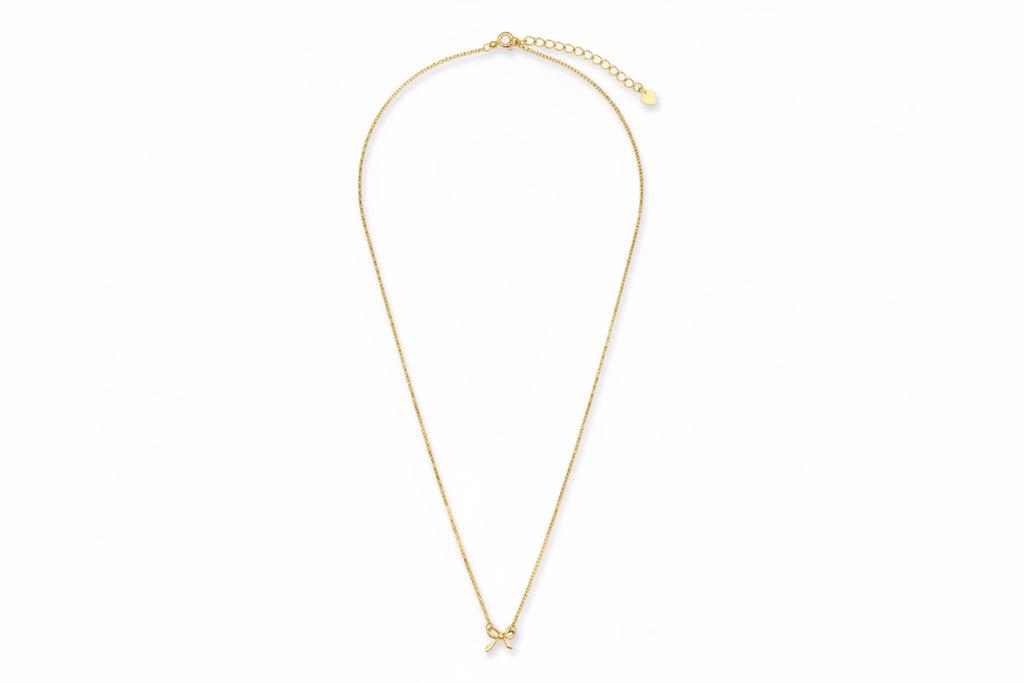 Golden Bow Pendant Necklace