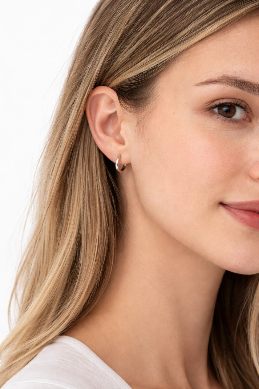 Delicate Minimal 14mm Huggie Hoop Earrings