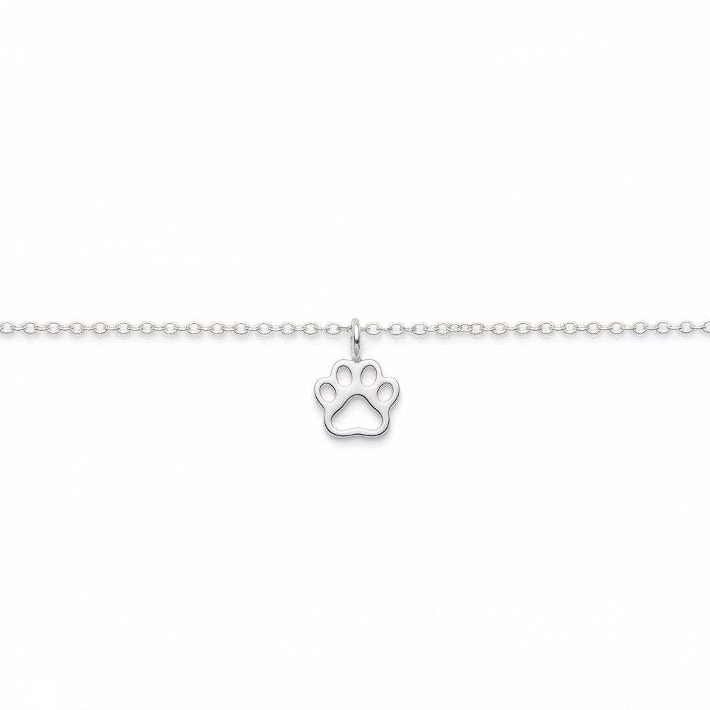 Paw Print Sterling Silver Anklet