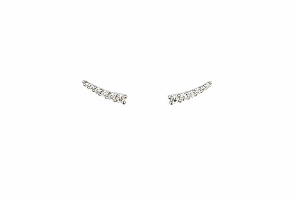 Climber Sterling Silver Ear Studs Row