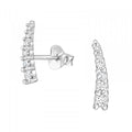 Climber Sterling Silver Ear Studs Row
