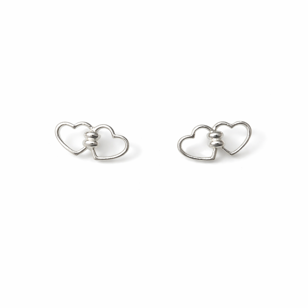 Holding Hearts Stud Earrings