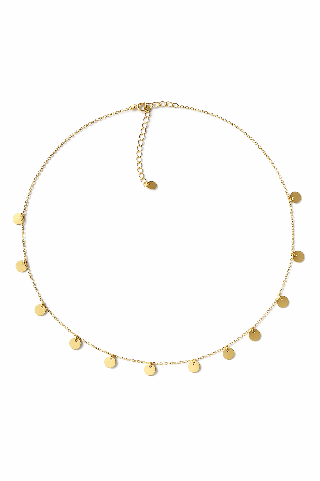 Delicate Silver Necklace with Floating Round Charms