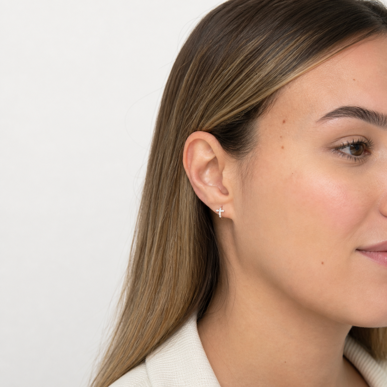 Minimalist Cross Hoop Earrings