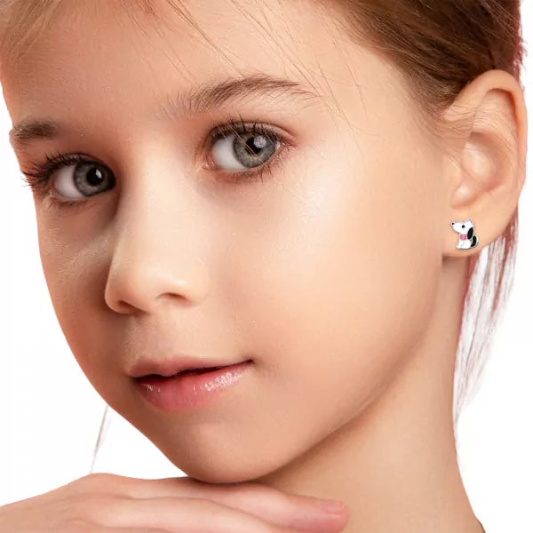 Sitting Dog Children’s Sterling Silver Ear Studs