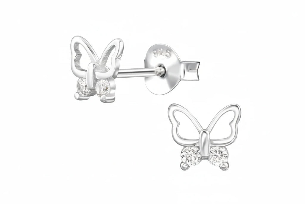 Butterfly Sterling Silver Ear Studs