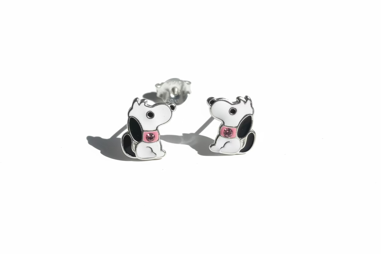 Sitting Dog Children’s Sterling Silver Ear Studs