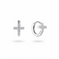 Minimalist Cross Hoop Earrings