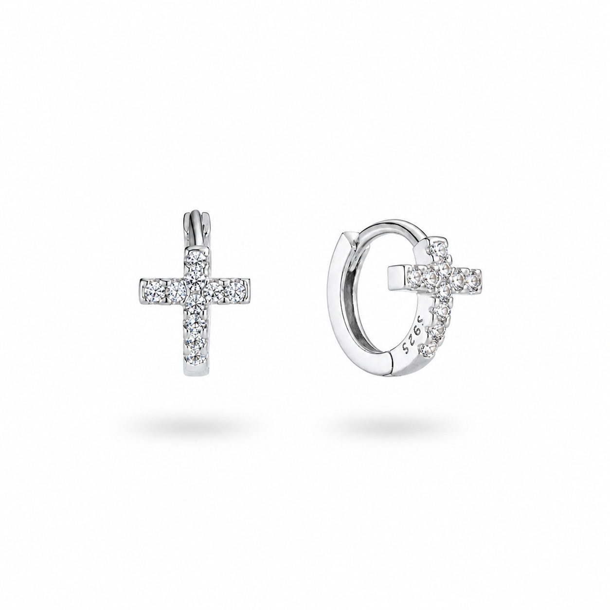 Minimalist Cross Hoop Earrings