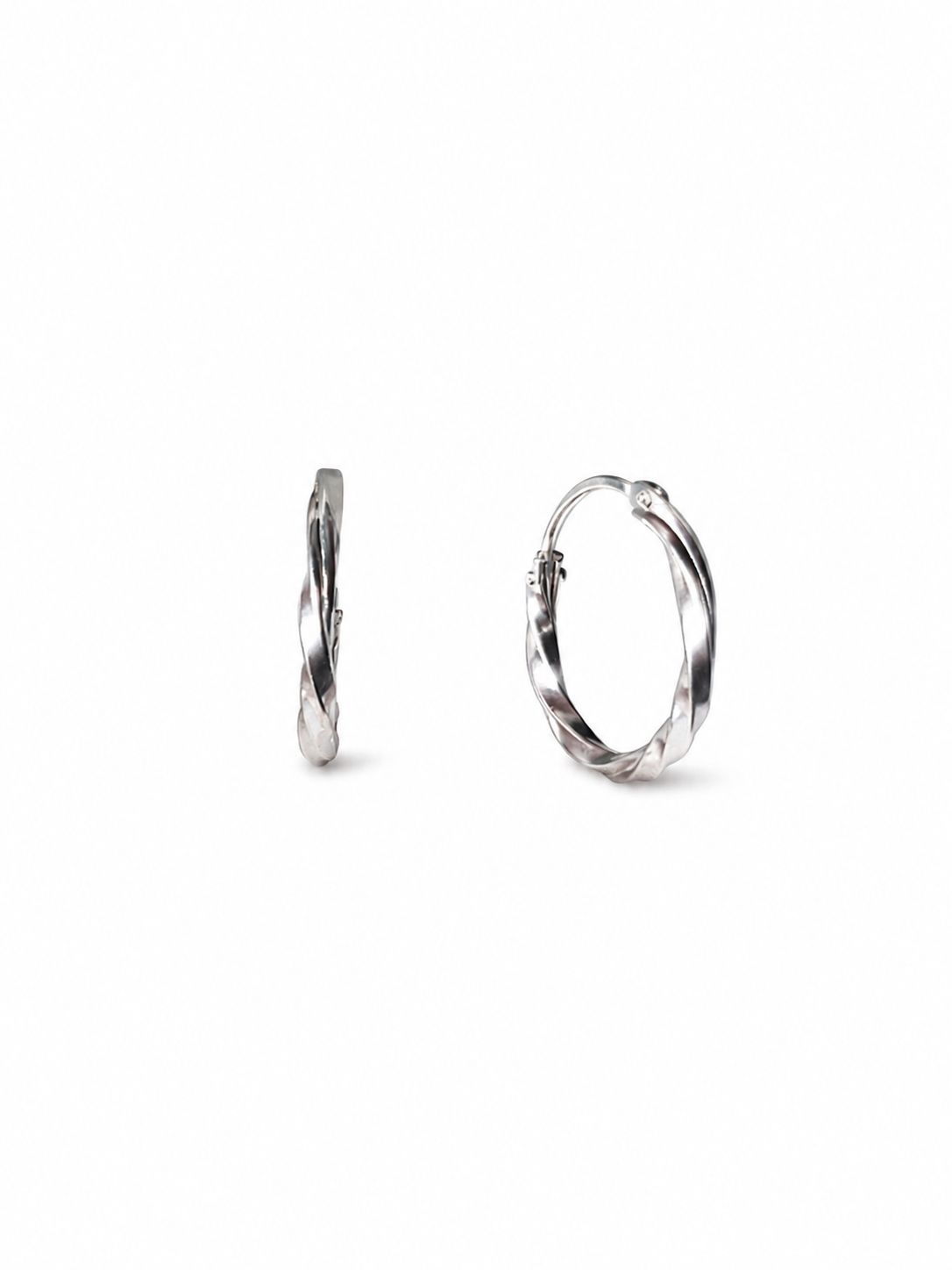 Twisted Sterling Silver Hoop Earrings