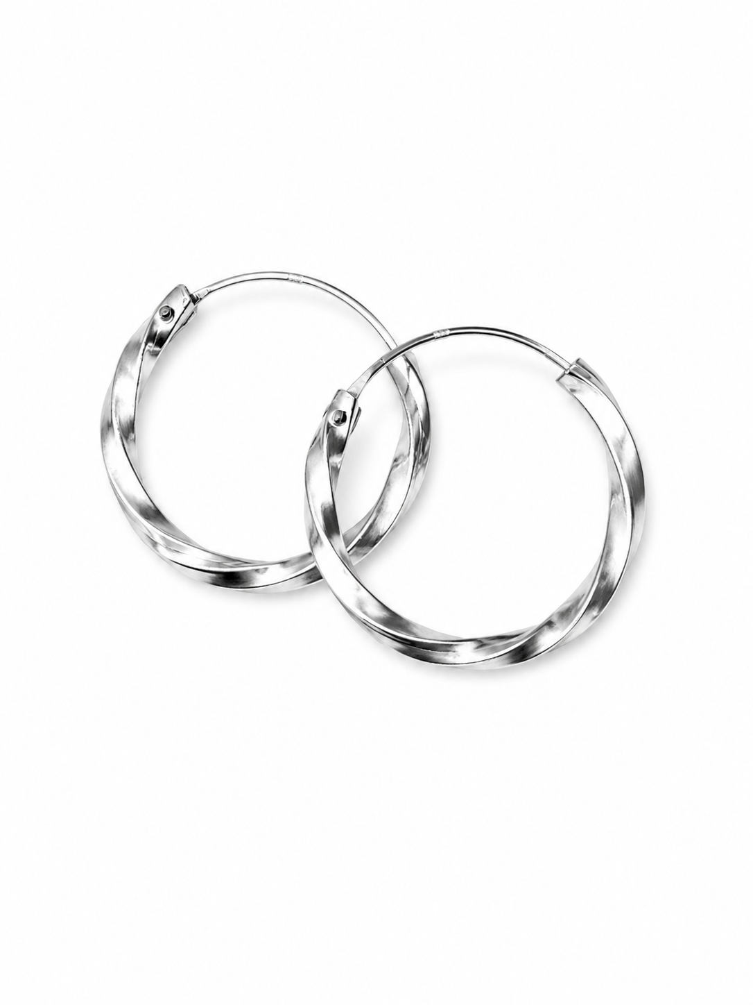 Twisted Sterling Silver Hoop Earrings