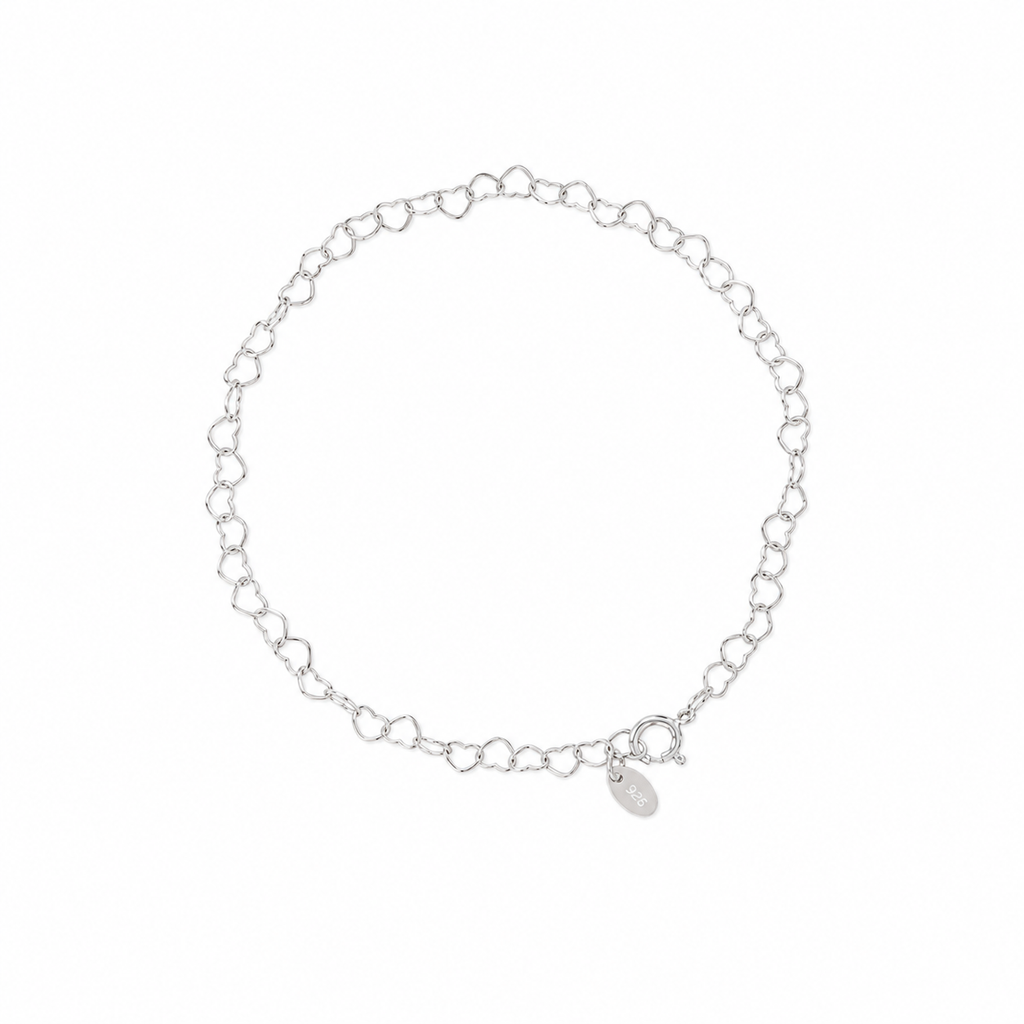 Minimalist Heart Bracelet in Sterling Silver