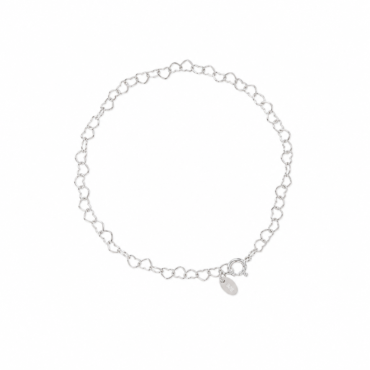 Minimalist Heart Bracelet in Sterling Silver