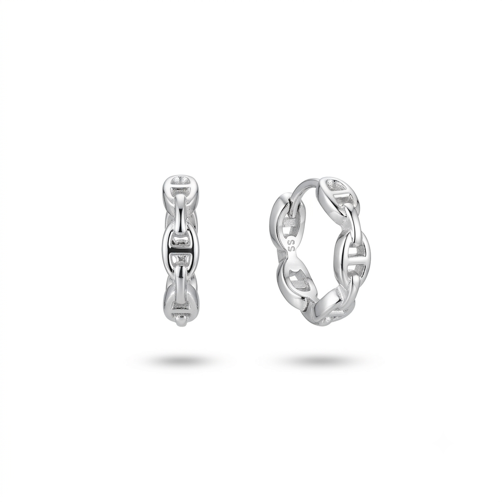 Dainty Chain Link Huggie Earrings