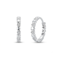 Heart Huggie Hoop Earrings in 925 Sterling Silver & Cubic Zirconia