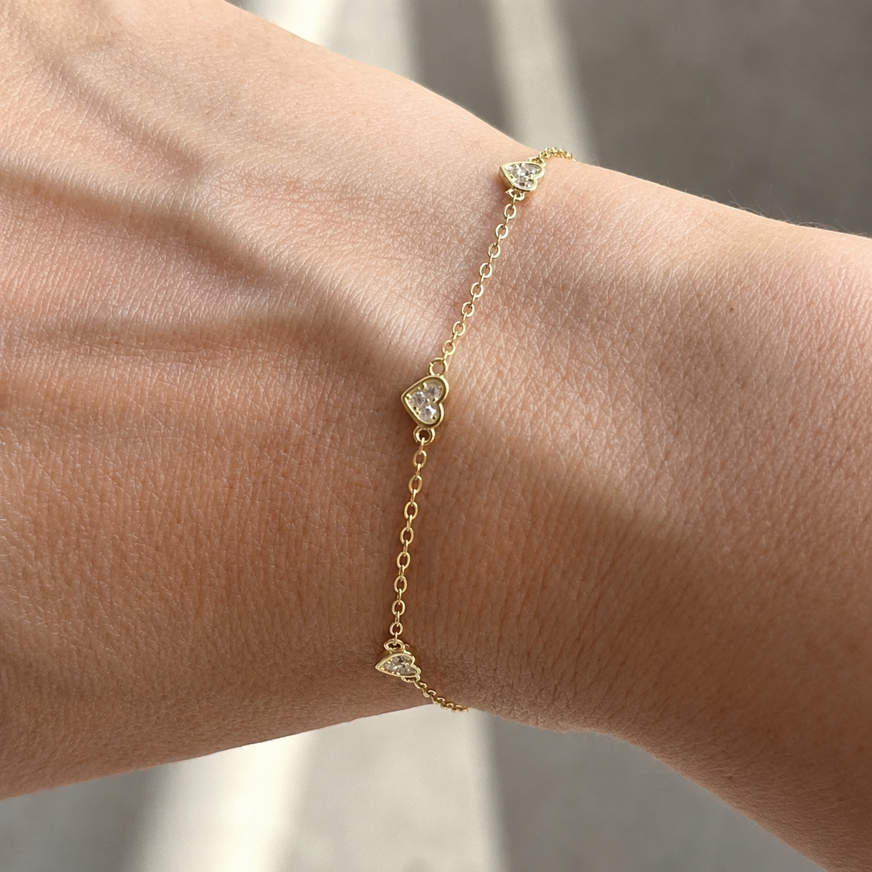 Timeless Hearts Bracelet | 925 Sterling Silver Gold Plated